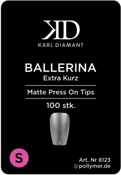 Press-On Tips "BALLERINA" matt extra short size S 100 pcs. Karl Diamond